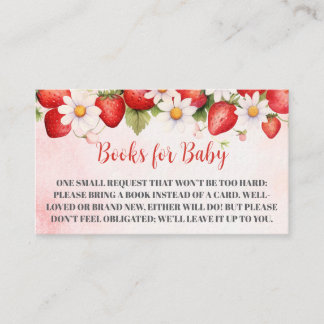 Berry Sweet Baby Shower Books for baby Enclosure Card