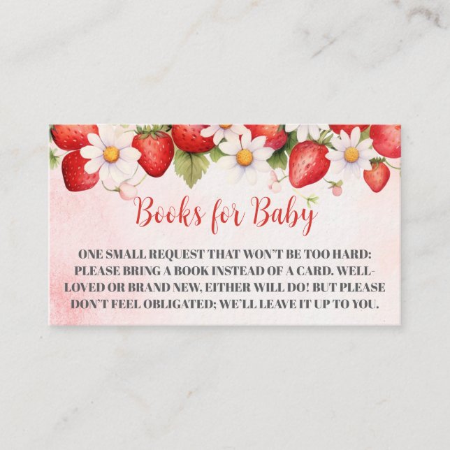 Berry Sweet Baby Shower Books for baby Enclosure Card (Front)