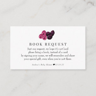Berry Sweet  Baby Shower Books For Baby Enclosure Card