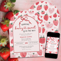 Berry Sweet Baby Shower Coquette Pink Strawberry