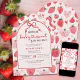 Berry Sweet Baby Shower Coquette Pink Strawberry Invitation