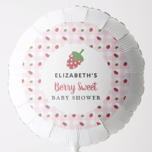 Berry Sweet Baby Shower Cute Strawberry Custom Balloon