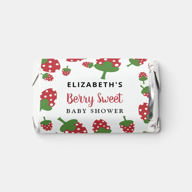 Berry Sweet Baby Shower Cute Strawberry Custom   Hershey's Miniatures (Front)