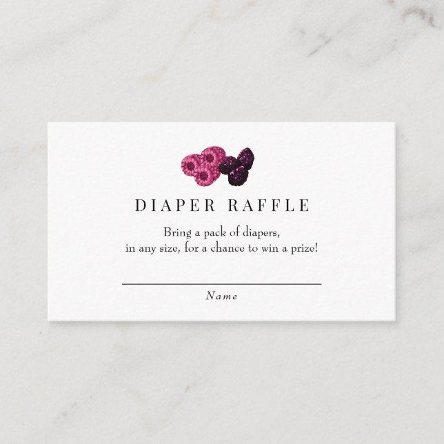 Berry Sweet  Baby Shower Diaper Raffle  Enclosure Card (Front)