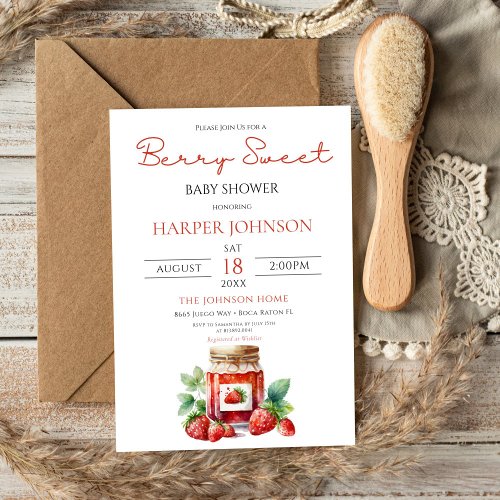 Berry Sweet Baby Shower Farmers Market Summer Invitation