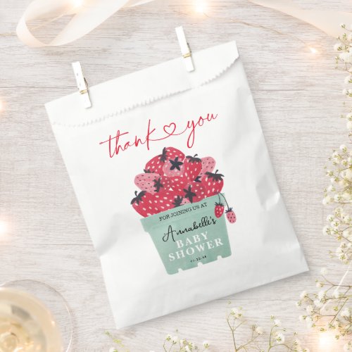 Berry Sweet Baby Shower Favor Bag Strawberry