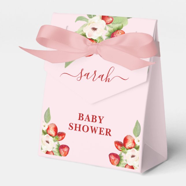 Berry Sweet Baby Shower Favor Boxes (Front Side)