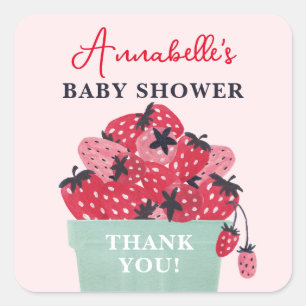 Berry Sweet Baby Shower Favor Stickers