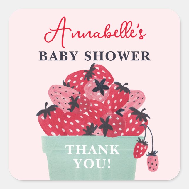 Berry Sweet Baby Shower Favor Stickers (Front)