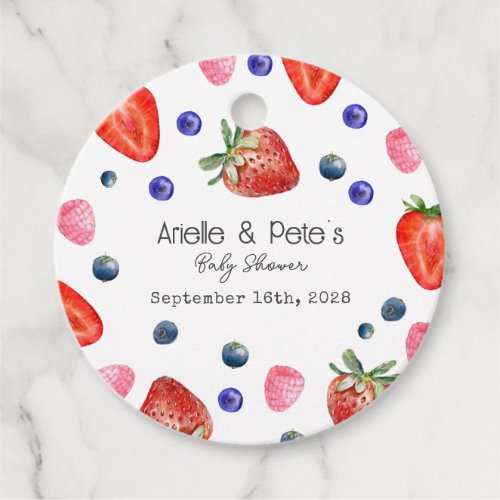 Berry Sweet Baby Shower Favor Tags