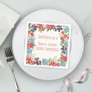 Berry Sweet Baby Shower frame of berries Napkins