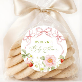 Berry Sweet Baby Shower Gingham Favor Tag