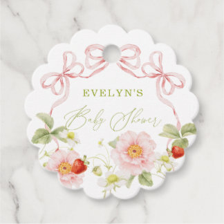 Berry Sweet Baby Shower Gingham Favor Tag