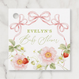 Berry Sweet Baby Shower Gingham Favor Tags
