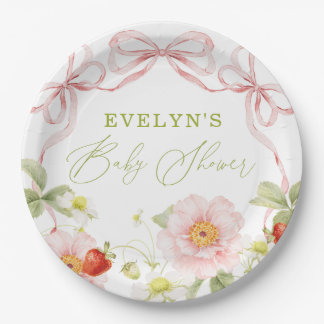 Berry Sweet Baby Shower Gingham Paper Plates