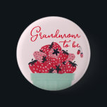 Berry Sweet Baby Shower Grandma Button<br><div class="desc">Place this button on the Grandmom-to-be! This berry sweet design features a basket of freshly picked watercolor strawberries in a berry basket. Along with a playful heart script font. Easily change the background color! See the entire collection for more matching items!</div>