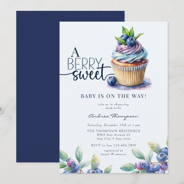 Berry Sweet  Baby Shower Invitation (Front/Back)