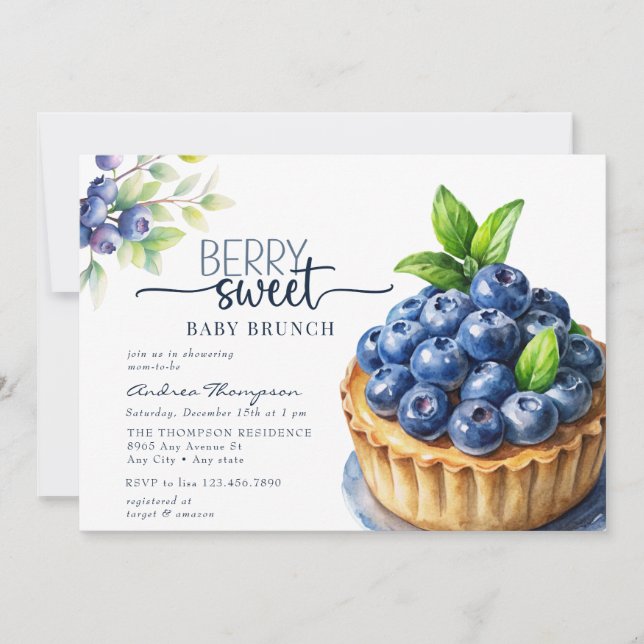 Berry Sweet  Baby Shower Invitation (Front)