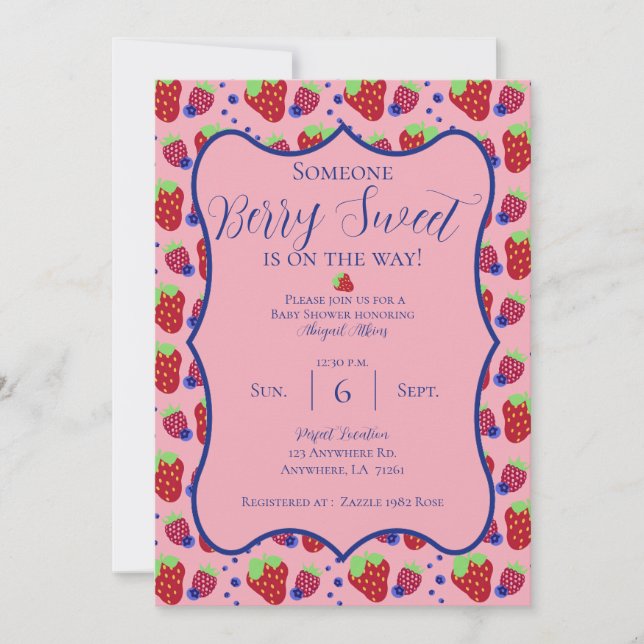 Berry Sweet Baby Shower Invitation (Front)