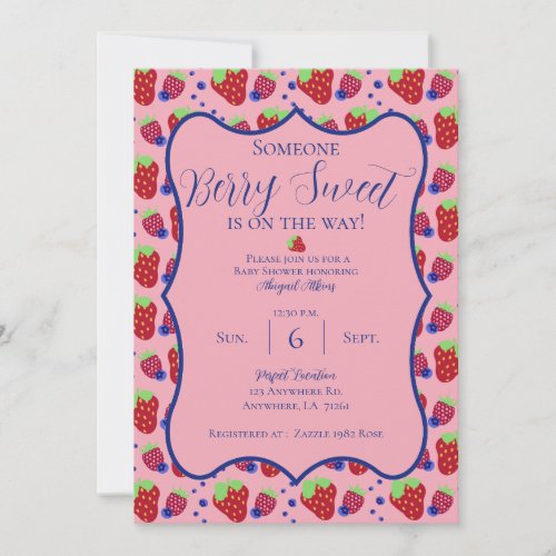 Berry Sweet Baby Shower Invitation