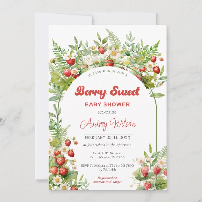 Berry Sweet Baby Shower Invitation (Front)