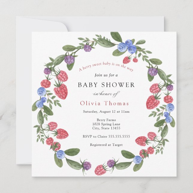 Berry Sweet Baby Shower Invitation (Front)