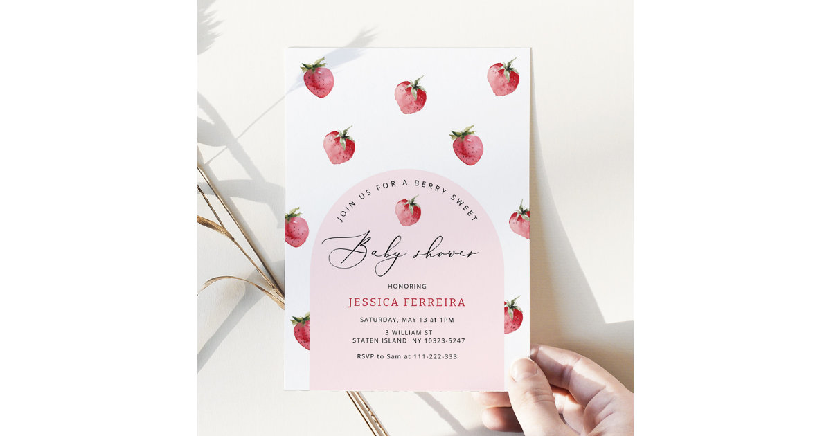Berry sweet baby shower invitation | Zazzle
