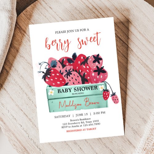 Berry Sweet Baby Shower  Invitation