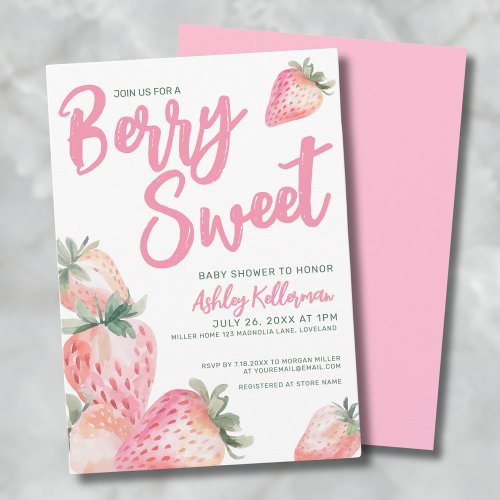 Berry Sweet Baby Shower Invitation