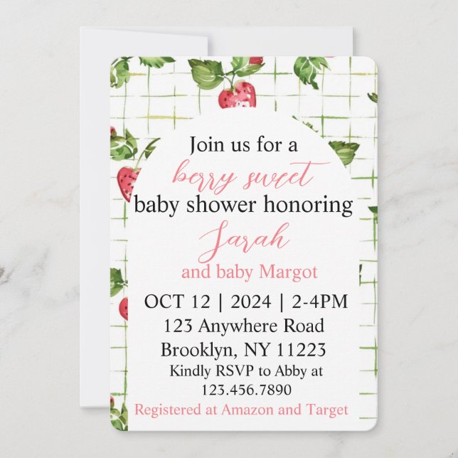 Berry Sweet Baby Shower Invitation (Front)