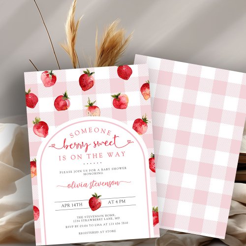 Berry Sweet Baby Shower Invitation  Strawberries 