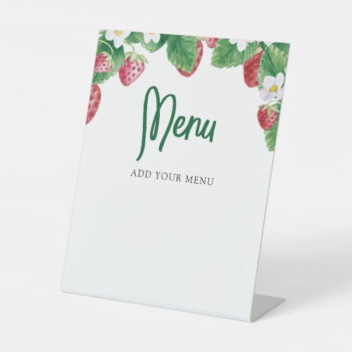 Berry Sweet Baby Shower Menu Pedestal Sign