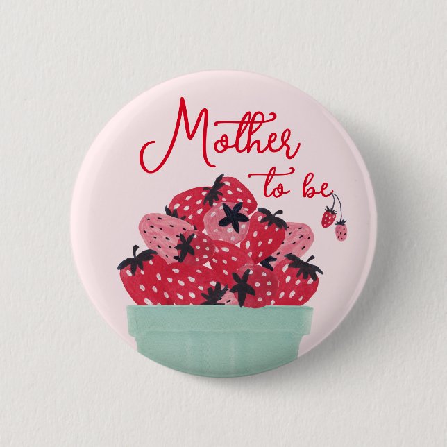 Berry Sweet Baby Shower Mother-to-be Button (Front)