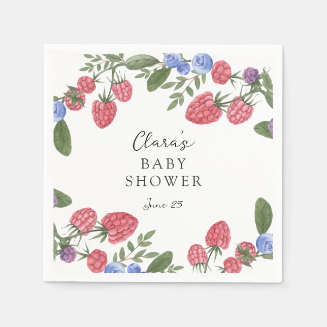 Berry Sweet Baby Shower Napkins (Front)