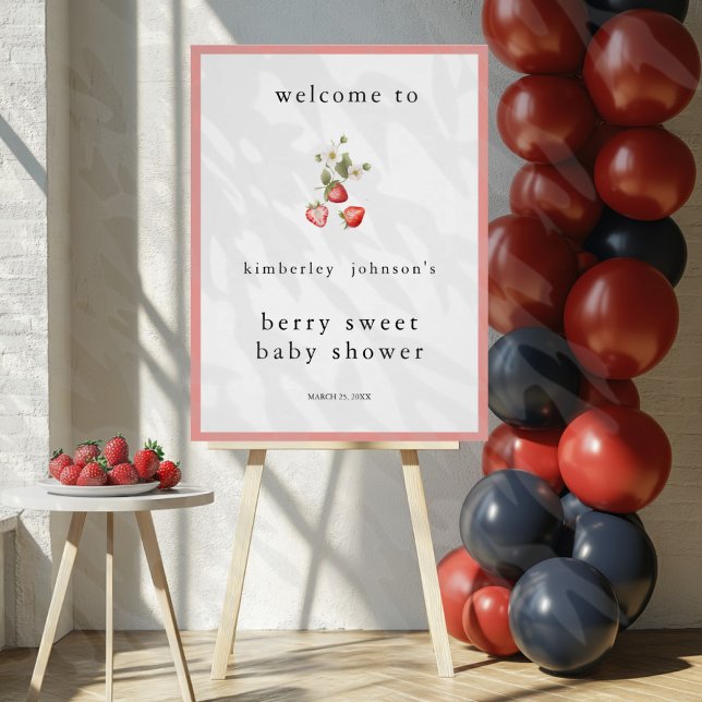 Berry Sweet Baby Shower Navy Welcome Sign  (Creator Uploaded)