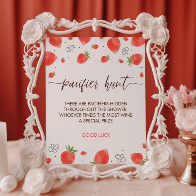 Berry Sweet Baby Shower Pacifier Hunt Game Sign (Creator Uploaded)