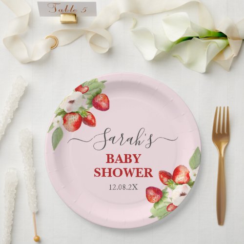 Berry Sweet Baby Shower Paper Plates