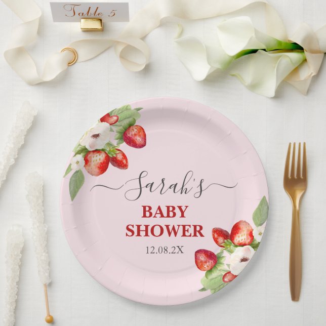Berry Sweet Baby Shower Paper Plates (Wedding)