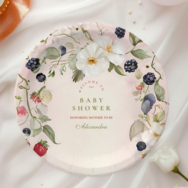  Berry Sweet Baby Shower Paper Plates (Creator Uploaded)