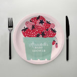 Berry Sweet Baby Shower Paper Plates Strawberry<br><div class="desc">This berry sweet design features a basket of freshly picked watercolor strawberries in a berry basket. Easily change the background color! See the entire collection for more matching items!</div>