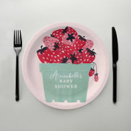 Berry Sweet Baby Shower Paper Plates Strawberry at Zazzle