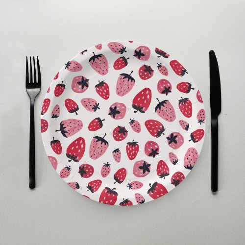Berry Sweet Baby Shower Paper Plates Strawberry