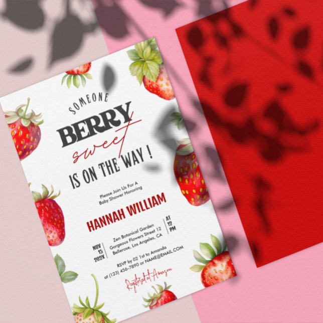 Berry Sweet Baby Shower Party Invitation (Creator Uploaded)