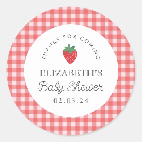 Berry Sweet Baby Shower Picnic  Classic Round Sticker