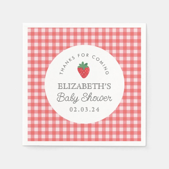 Berry Sweet Baby Shower Picnic  Napkins (Front)