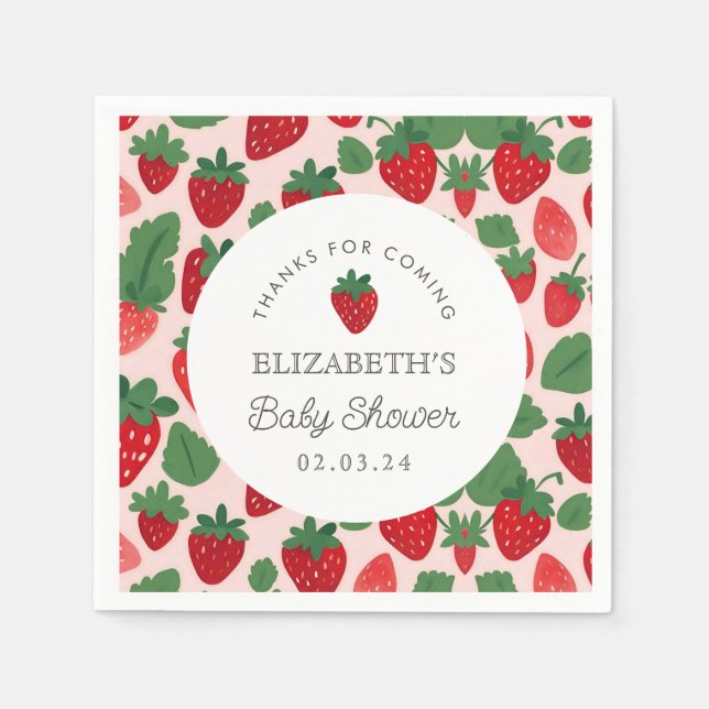 Berry Sweet Baby Shower Picnic  Napkins (Front)