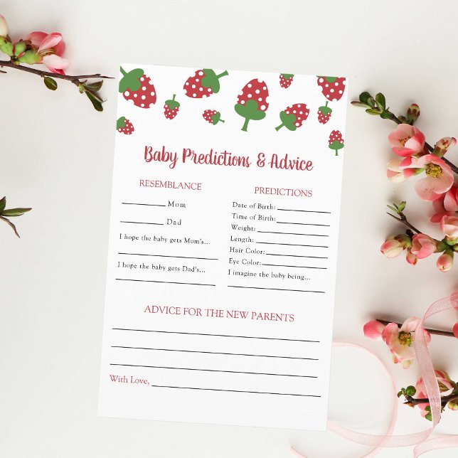 Berry Sweet Baby Shower Predictions & Advice Game (Creator Uploaded)