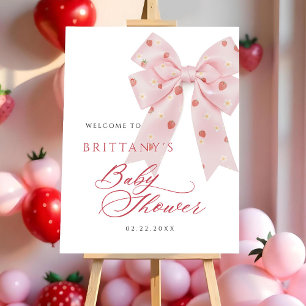 Berry Sweet Baby Shower Sign Template Strawberry