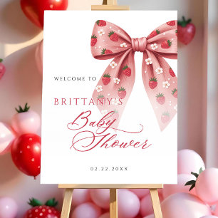 Berry Sweet Baby Shower Sign Template Strawberry