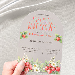 Berry Sweet Baby Shower Strawberries  Acrylic Invitations